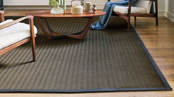Crucial Trading brown herringbone rug
