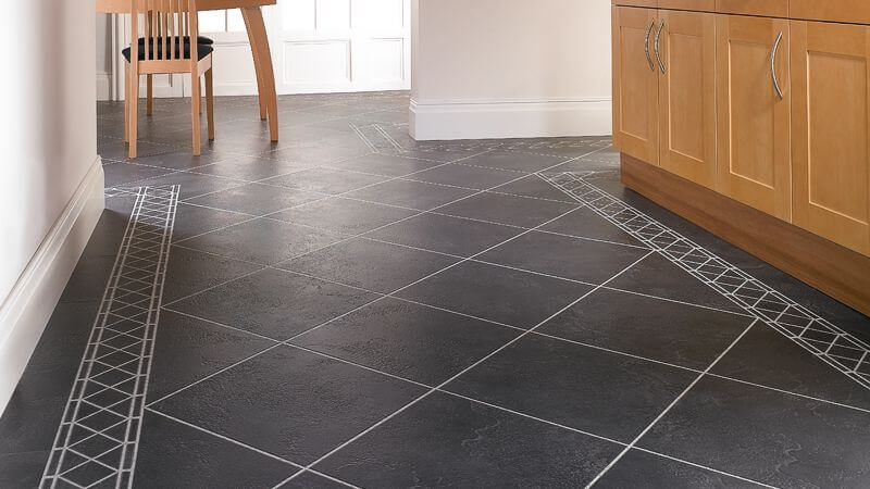 Karndean dark grey flooring tiles